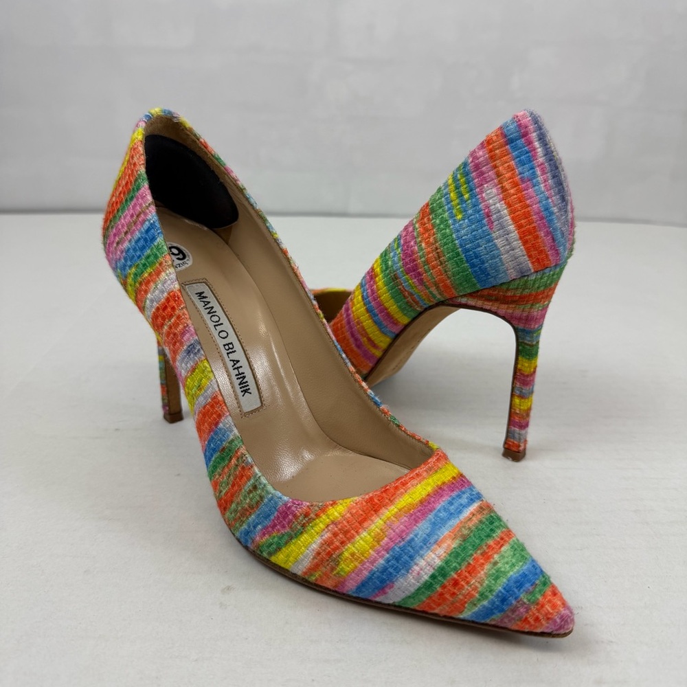 Manolo Blahnik BB 105 Multicolor Fabric Heels Size 37 (US 6.5β7)β Colorful